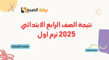نتيجة الصف الرابع الابتدائي 2025 وزارة التربية والتعليم