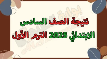 نتيجة الصف السادس الابتدائي 2025 الترم الأول بالاسم ورقم الجلوس. موعد ظهورها رسميًا