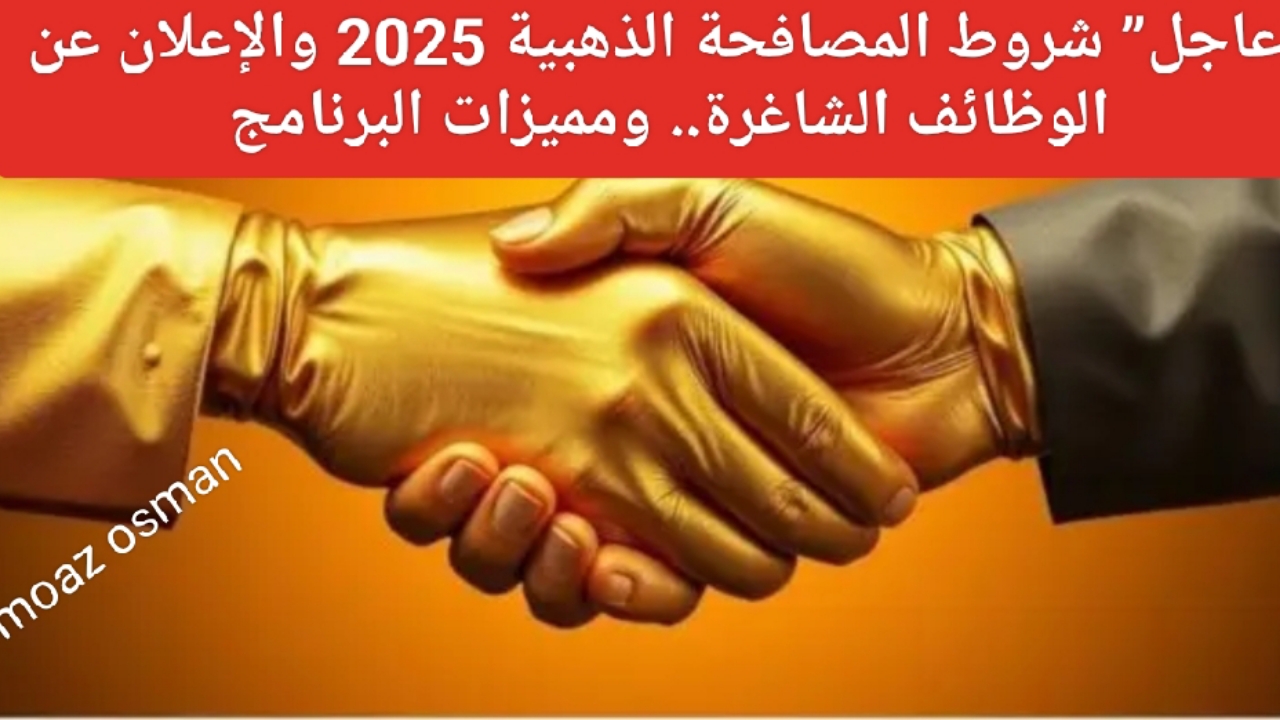 “عاجل” شروط المصافحة الذهبية 2025 والإعلان عن الوظائف الشاغرة.. ومميزات البرنامج
