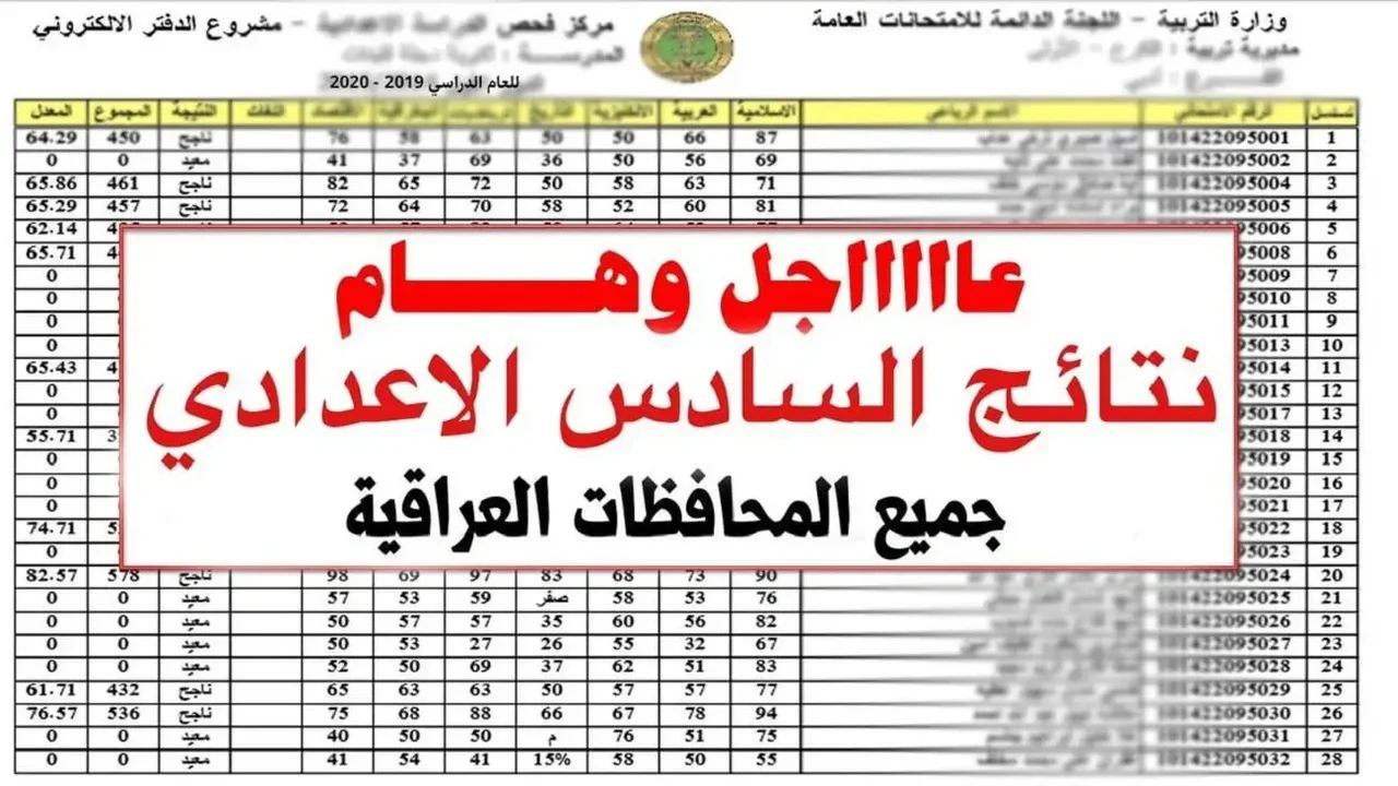 “بــرابــط مبــاشــر“ نتائج السادس الإعدادي 2025 الدور التمهيدي بالرقم الامتحاني وزارة التربية epedu.gov.iq “حـال ظهــورها“ 2 “بــرابــط مبــاشــر“ نتائج السادس الإعدادي 2025 الدور التمهيدي بالرقم الامتحاني وزارة التربية epedu.gov.iq “حـال ظهــورها“