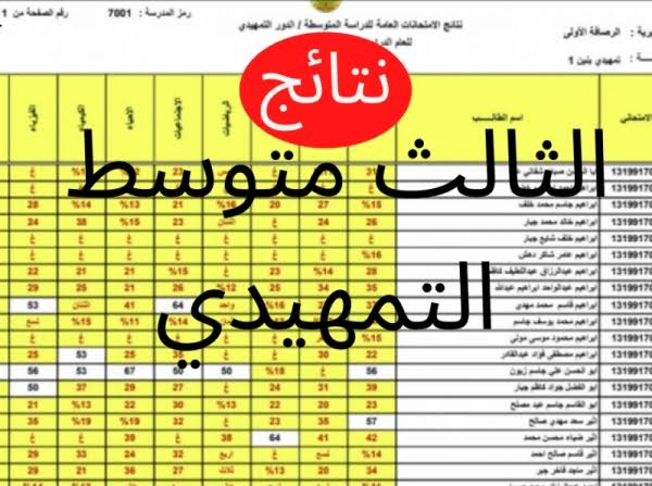 رابط استخراج نتائج الثالث المتوسط 2025 الدور الاول العراق موقع الوزارة   epedu.gov.iq