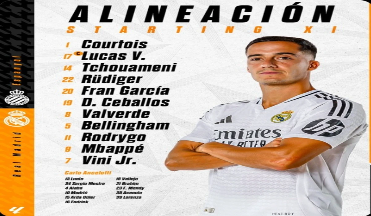تشكيلة ريال مدريد الرسمية ضد اسبانيول Espanyol Vs Real Madrid في الدوري الاسباني الممتاز 2025 والقنوات الناقلة