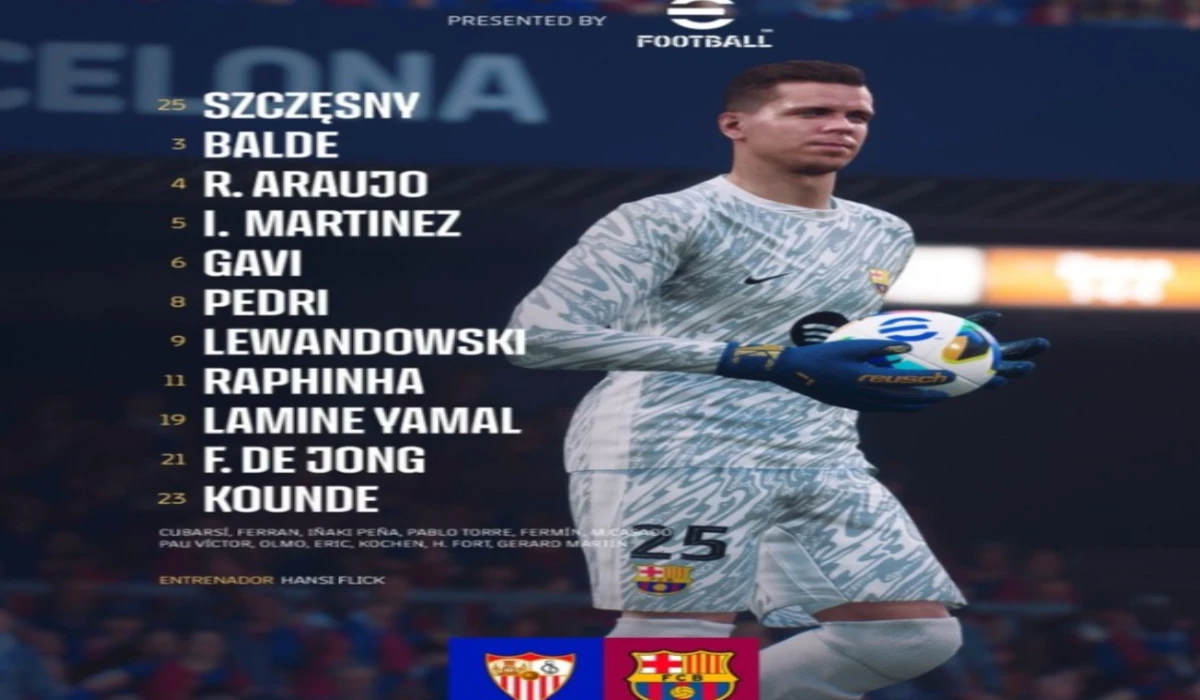 sevilla vs barcelona.. تشكيلة برشلونة ضد اشبيلية الرسمية في الليجا الاسبانية 2025