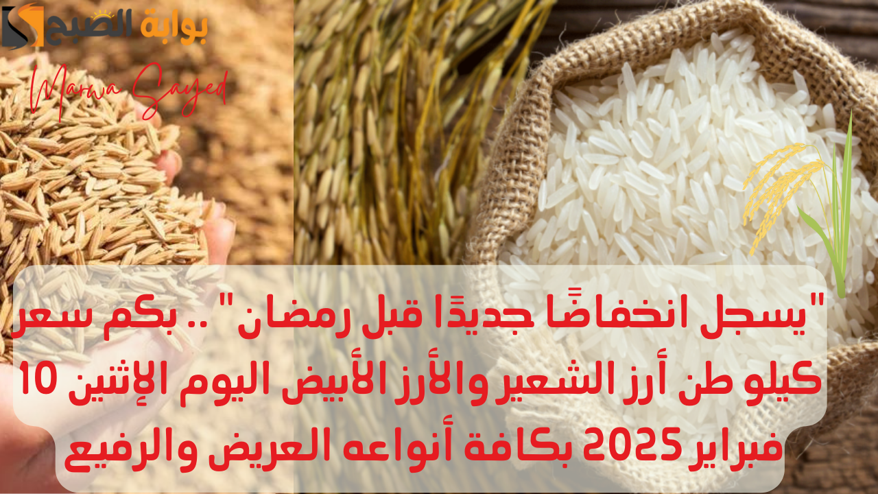 “يسجل انخفاضًا جديدًا قبل رمضان” .. بكم سعر كيلو طن أرز الشعير والأرز الأبيض اليوم الإثنين 10 فبراير 2025 بكافة أنواعه العريض والرفيع