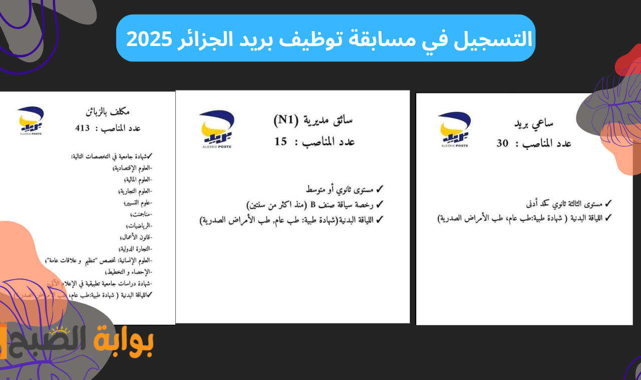 رابط eccp.poste.dz.. استمارة التسجيل في مسابقة توظيف بريد الجزائر 2025 والشروط المطلوبة للمترشحين