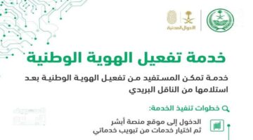 الخطوات اللازمة لتفعيل الهوية الوطنية بعد استلامها