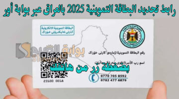 بضغطة زر من هاتفك. رابط تجديد البطاقة التموينية 2025 بالعراق عبر بوابة أور ur.gov .iq الإلكترونية