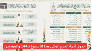 جدول أئمة الحرم المكي 1