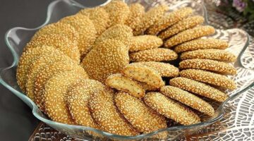 طريقة بسكويت السمسم