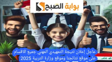 عاجل إعلان نتيجة التمهيدي المهني جميع الاقسام على موقع نتائجنا وموقع وزارة التربية 2025