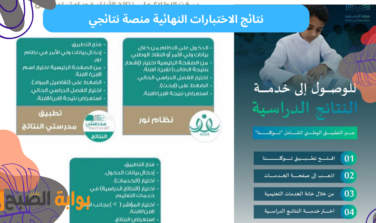 noor moe.gov.sa.. رابط نتائج الاختبارات النهائية منصة نتائجي وكيفية الاستعلام بعد ظهورها رسمياً