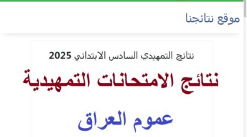 نتائج التمهيدي 2025 السادس الابتدائي