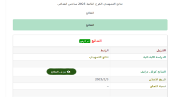 نتائج التمهيدي