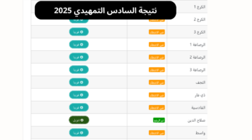 نتيجة السادس التمهيدي 2025