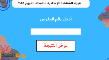 نتيجة الشهادة الإعدادية محافظة الفيوم ٢٠٢٥