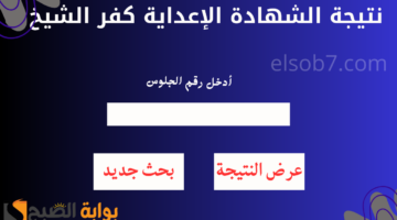 نتيجة الشهادة الإعداية كفر الشيخ