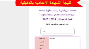 نتيجة الشهادة الاعدادية بالدقهلية 2025 1