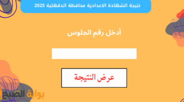 نتيجة الشهادة الاعدادية محافظة الدقهلية 2025 1