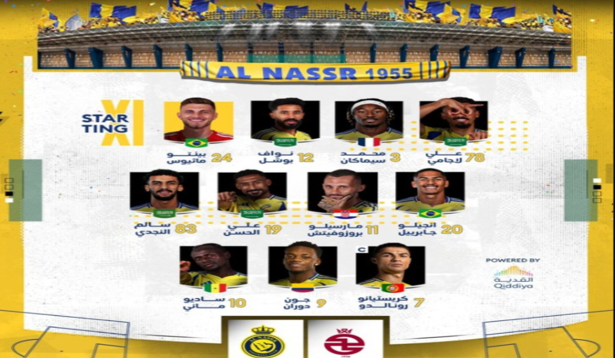 تشكيل النصر ضد الخلود الرسمي al-nassr vs al kholood في دوري روشن السعودي والمعلق والقنوات الناقلة 
