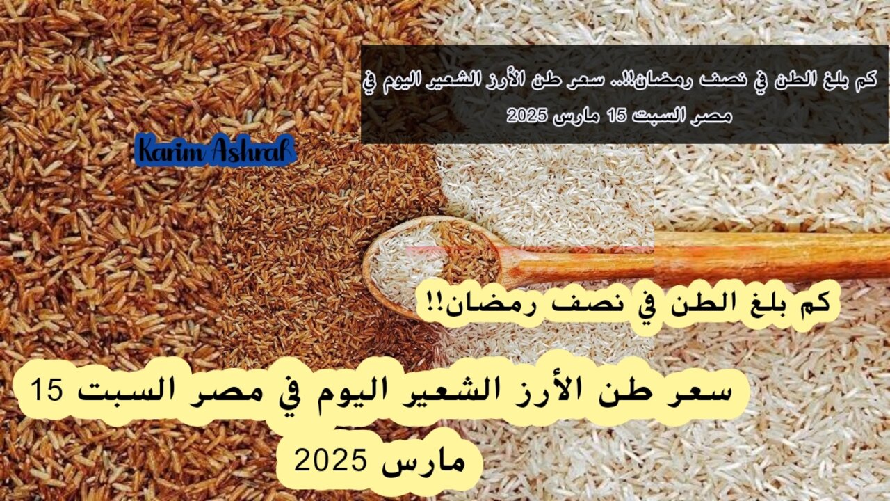 كم بلغ الطن في نصف رمضان!!.. سعر طن الأرز الشعير اليوم في مصر السبت 15 مارس 2025 2 كم بلغ الطن في نصف رمضان!!.. سعر طن الأرز الشعير اليوم في مصر السبت 15 مارس 2025