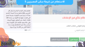 الاستعلام عن نتيجة سكن المصريين 5