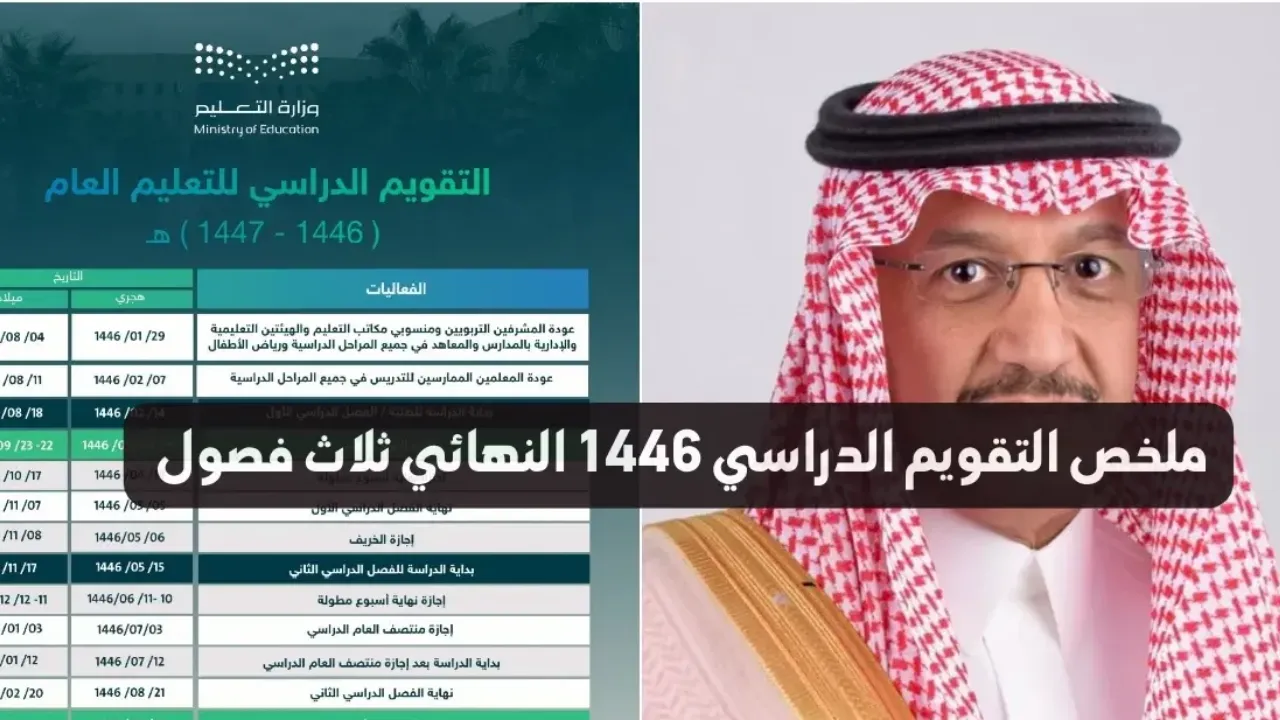موعد اجازه عيد الفطر المبارك 2025 للطلاب| جدول رمضان الدراسي 1446 الترم الثالث