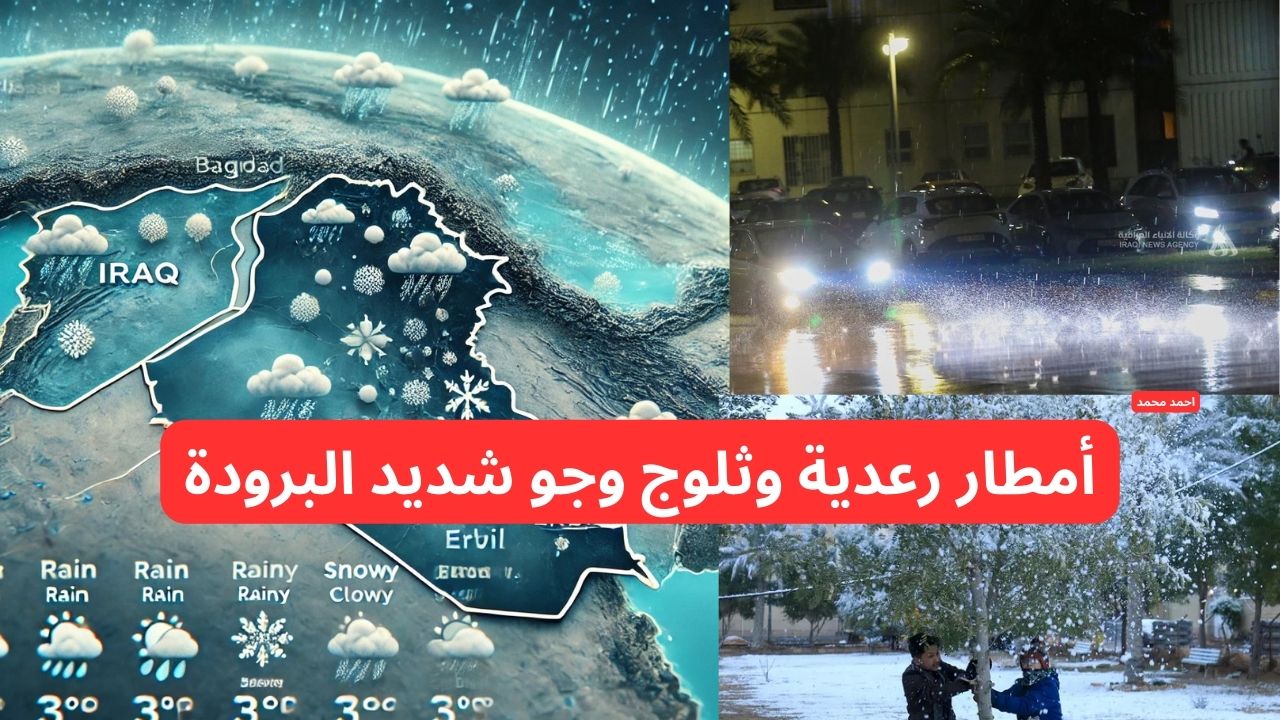 تحذيرات شديدة اللهجة من “أمطار رعدية وثلوج وجو شديد البرودة”.. تفاصيل طقس العراق