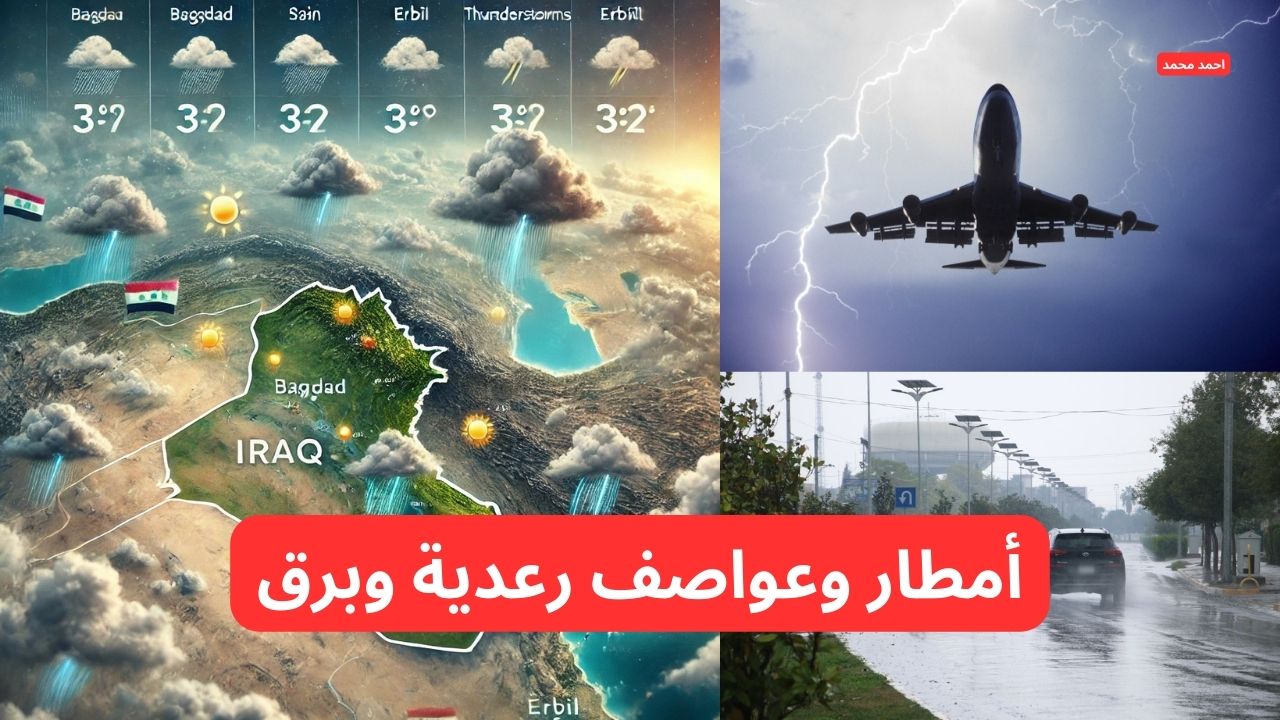 الأرصاد ترفع درجة التحذير من “أمطار وعواصف رعدية وبرق” وتحذر تحذير شديد اللهجة.. طقس العراق