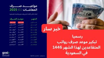 رسميا تبكير موعد صرف رواتب المتقاعدين لهذا الشهر 1446 في السعودية لهذا الموعد