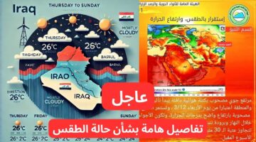طقس العراق اليوم الأربعاء وهذا الأسبوع وجو صحو