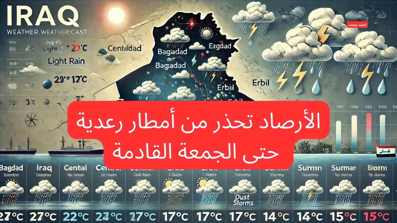 “احذرو من الطقس”.. الأرصاد الجوية تحذر من أمطار رعدية ستضرب البلاد حتى الجمعة القادمة