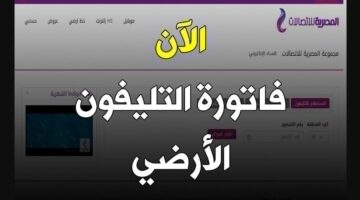 فاتورة التليفون الأرضي شهر أبريل 2025