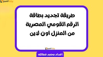 تجديد بطاقة الرقم القومي