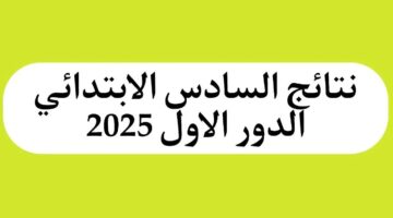 نتائج السادس الابتدائي الدور الأول