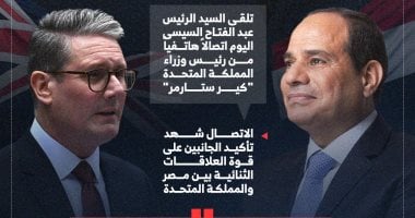 الرئيس السيسى وستارمر يعربان عن ارتياحهما لقرار وقف إطلاق النار.. إنفوجراف مميز 5 الرئيس السيسى وستارمر يعربان عن ارتياحهما لقرار وقف إطلاق النار.. إنفوجراف مميز