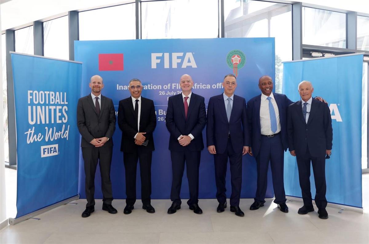 هاني أبو ريدة يبارك لفوزي لقجع تدشين مقر فيفا الجديد بالمغرب 2 هاني أبو ريدة يبارك لفوزي لقجع تدشين مقر فيفا الجديد بالمغرب